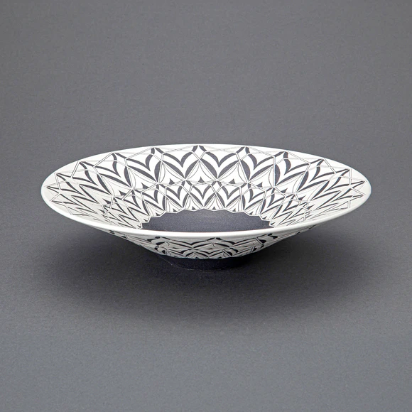 Bowl with Flower Design in Sgraffito Technique