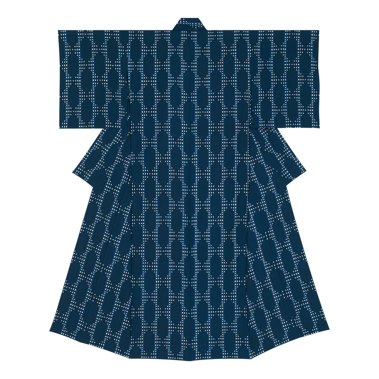photo Kimono of Kurume Kasuri "Friendship / Bond"