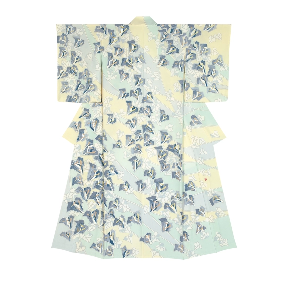 Formal Kimono with Design in Yūzen Dyeing "Colors of the Wind"