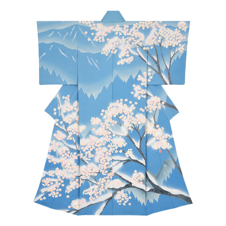 photo Formal Kimono with Design in Yūzen Dyeing "Late Spring"