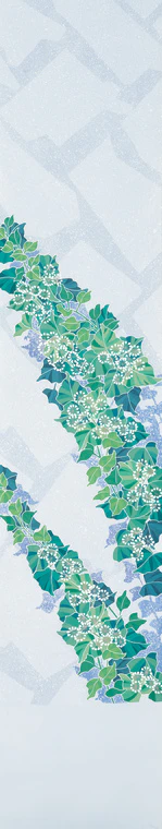 photo Obi Sash with Design in Yūzen Dyeing "Ivy"