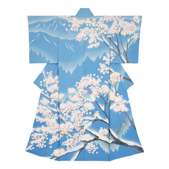 Formal Kimono with Design in Yūzen Dyeing "Late Spring"