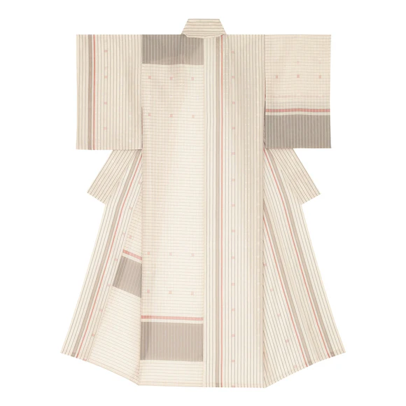 Kimono of Kome Weave Gauze "Sweet Scent of Tea Time"