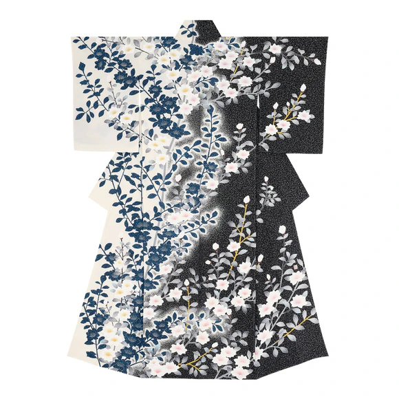 Formal Kimono with Design in Yūzen Dyeing "Singing Wind"