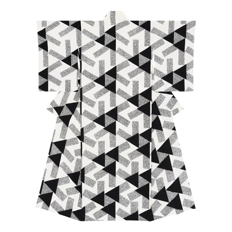 photo Kimono with Design in Yūzen Dyeing "Topological Triangles"