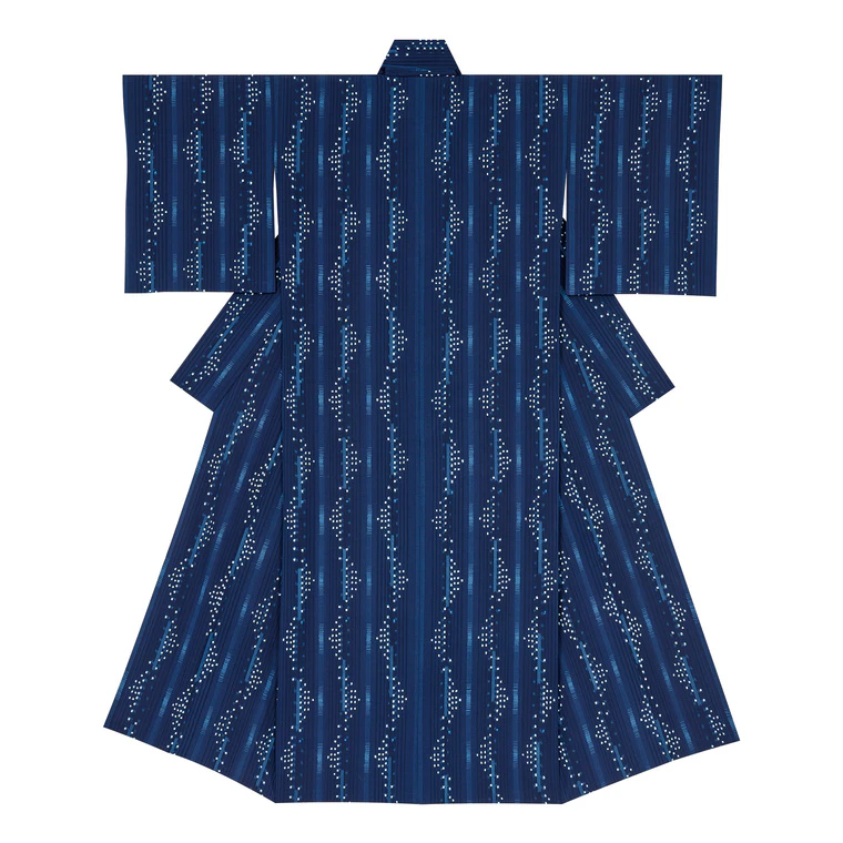 photo Kimono of Kurume kasuri "Sound of stream"