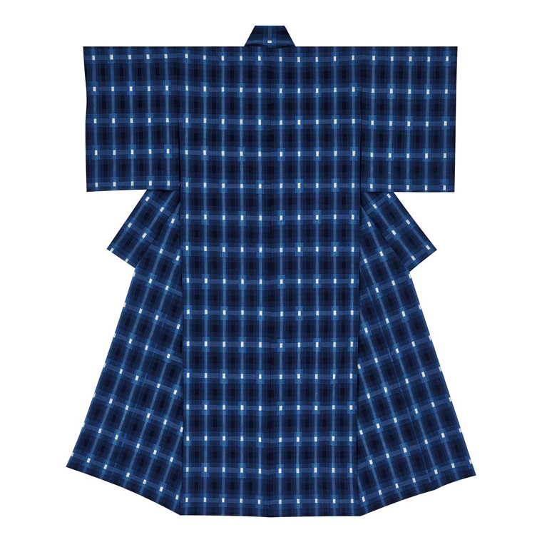 photo Kimono of Kurume Kasuri Melody of Indigo
