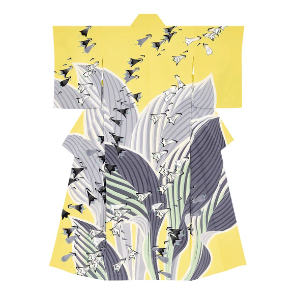 Formal Kimono with Design in Yūzen Dyeing "Flowers and Plants"