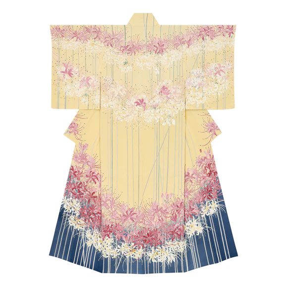 Formal Kimono with Design in Yūzen Dyeing "Fireworks"