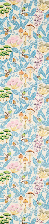 photo 型絵染帯「オキナワウラジロガシの実る森」