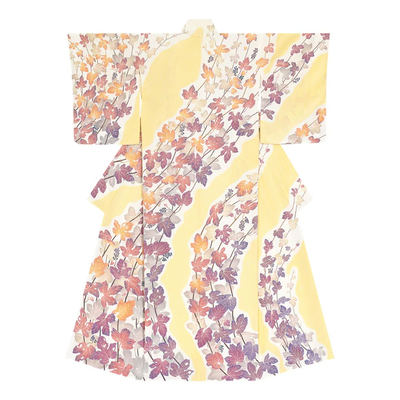 Formal Kimono with Design in Yūzen Dyeing "Autumn Rain"
