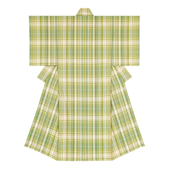 やつはし織木綿着物「山笑う」