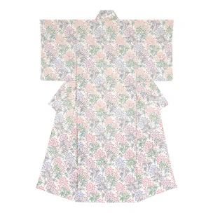 Kimono with Design in Stencil Resist Picture Dyeing "Spring Colors"