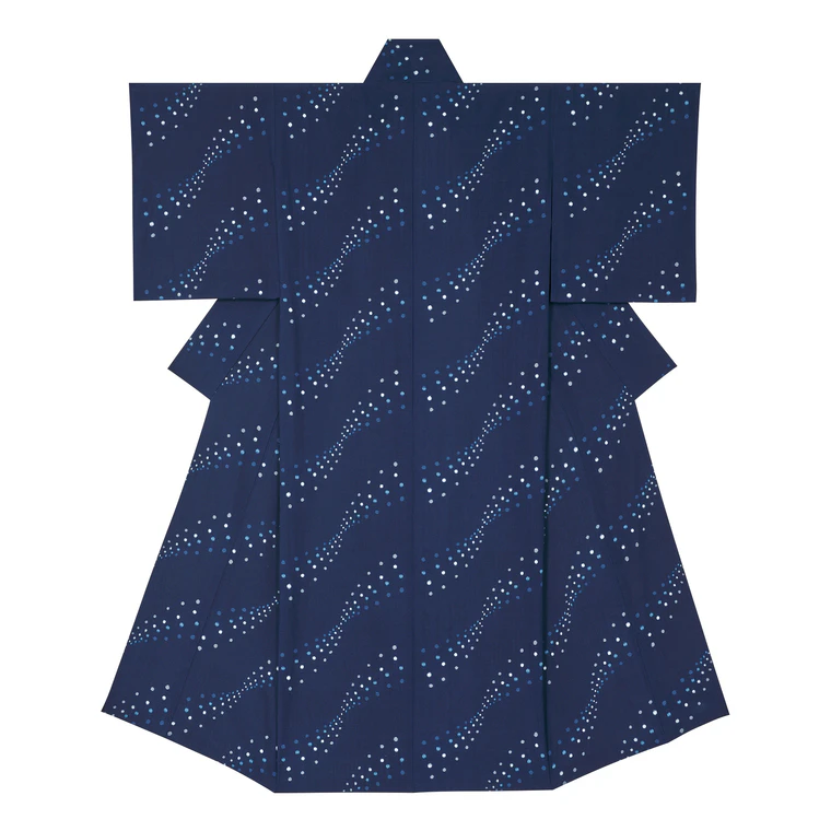 photo Kimono of Kurume Kasuri "Tying"