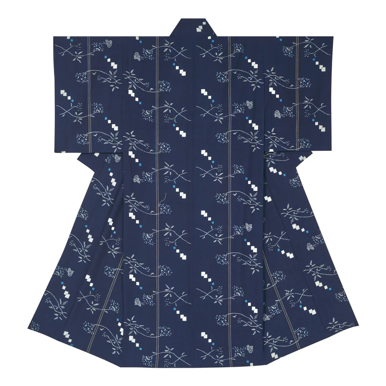 photo Kimono of Iyo kasuri "Tabichō (Traveling Butterfly)"