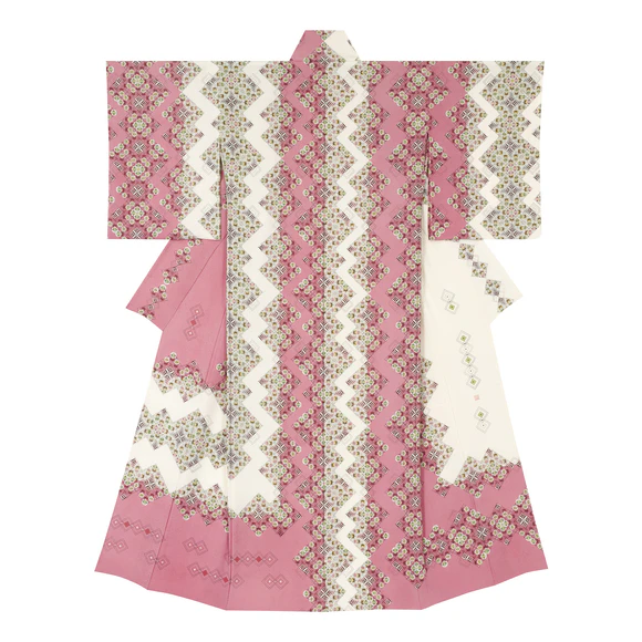 Kimono of Sarasa in Woodblock Printing "Playing Music"