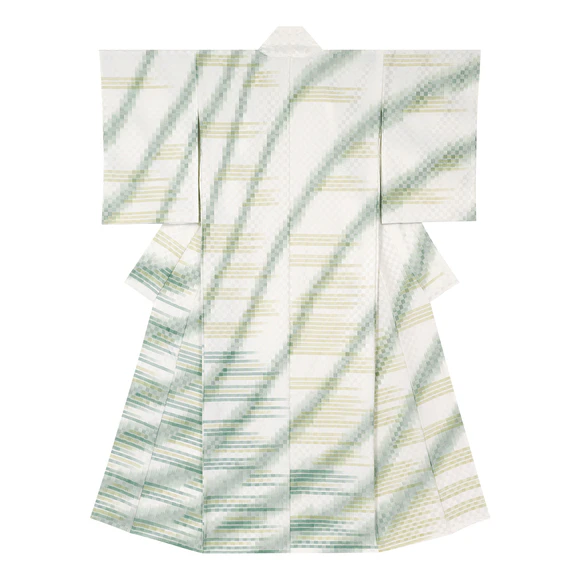Kimono with Kasuri "Early Summer Wind"