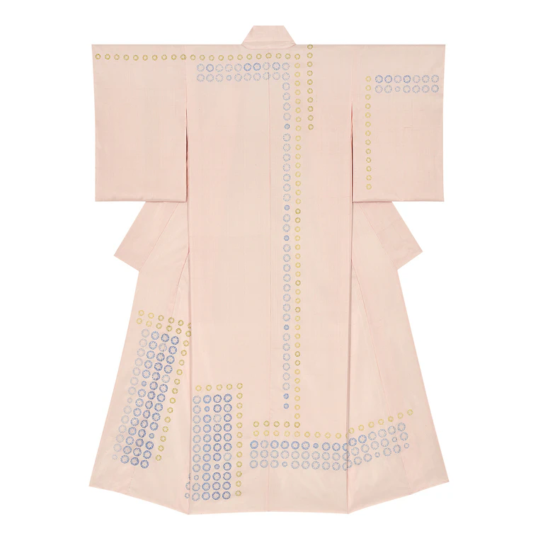 photo Kimono with Embroidery "Stroll Along the Riverbank in Spring"