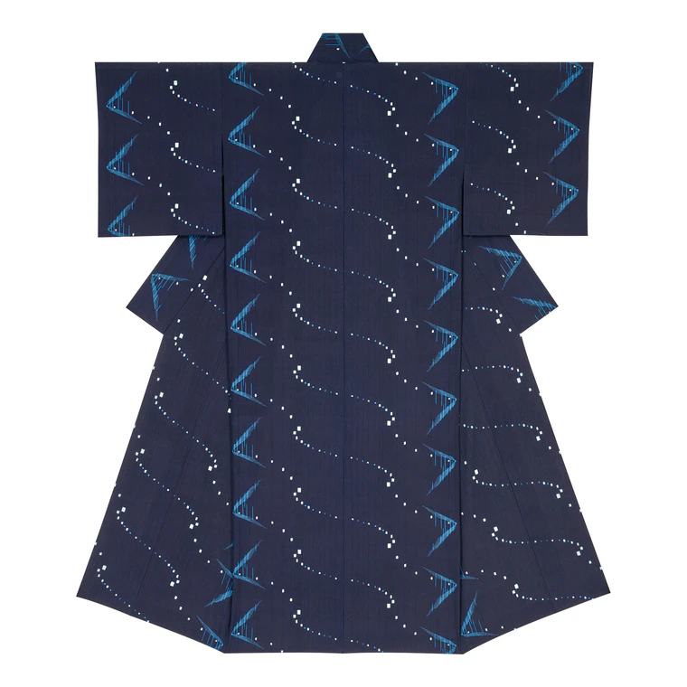 photo Kimono of Kurume Kasuri "Great Distance"
