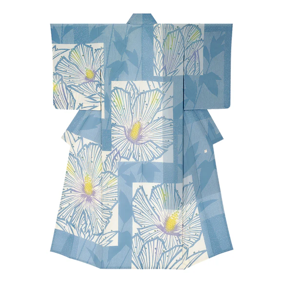 Unlined Kimono with Design in Sekidashi Yūzen Dyeing "Quiet and Peaceful Garden at the End of Summer"