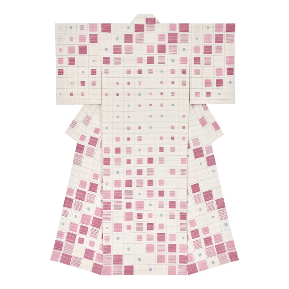緯絣紬織着物「春華薫る」