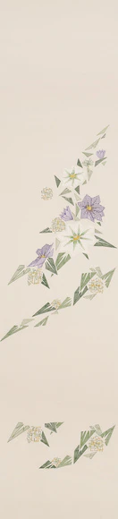 Obi Sash with Embroidery "Changing Flowers"