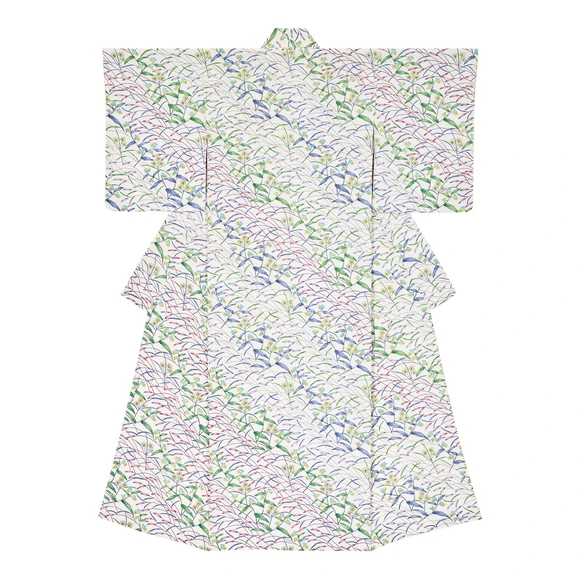 型絵染着物「野草文」