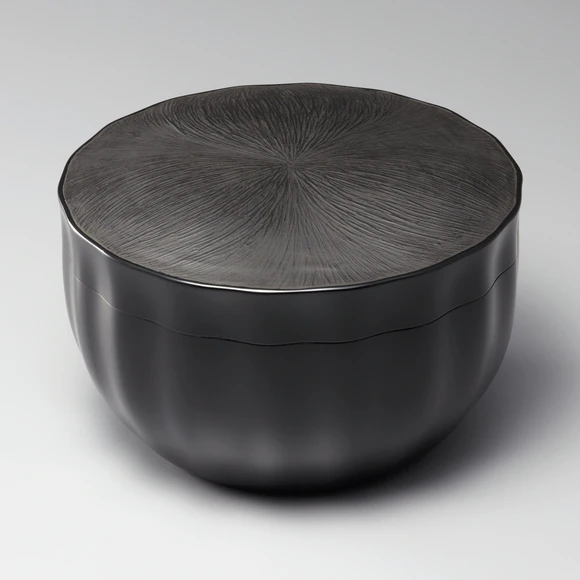 Kanshitsu Covered Vessel with Black Urushi