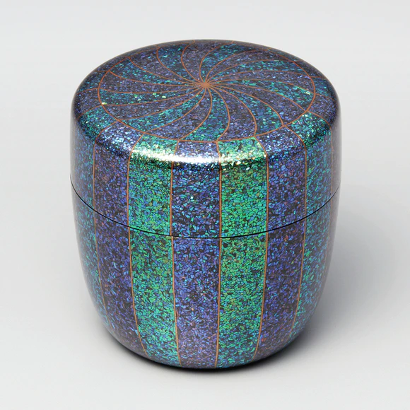 Aogai (thin mother-of-pearl applique) Tea Caddy