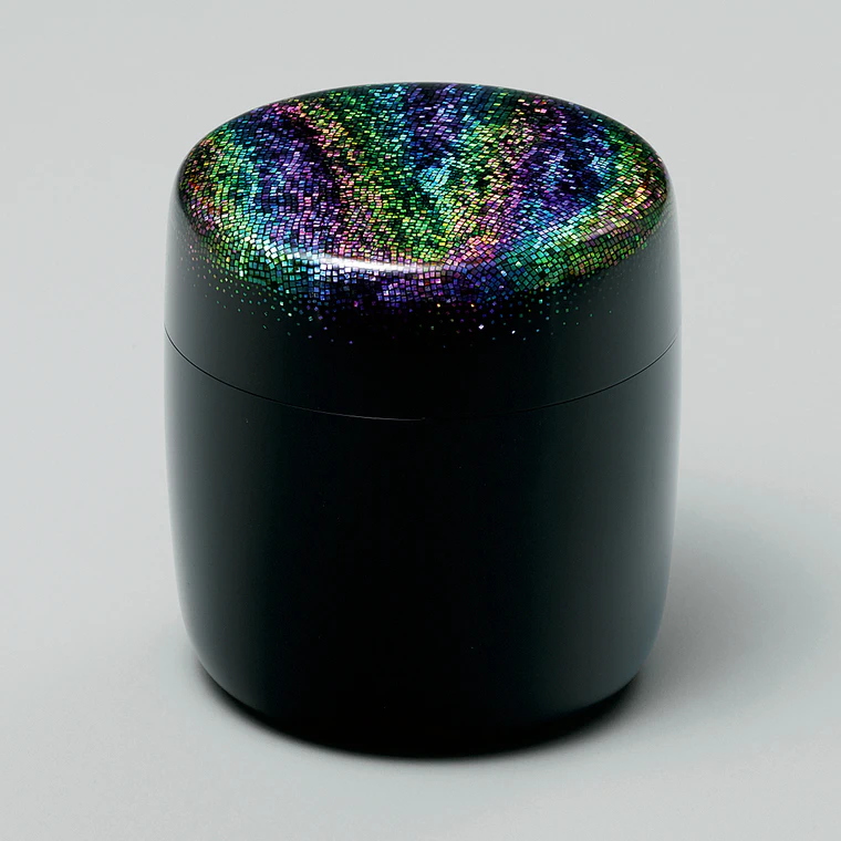 photo Tea Caddy with Design in Aokirigai "Glittering"