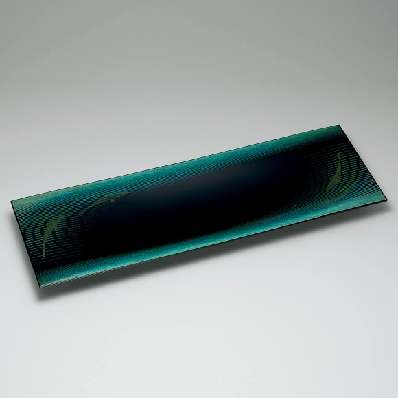 Kanshitsu Tray with Design in Kinma "Yuyu Kanei (Taking Time to Appreciate Learning and Art with a Relaxed Mind)"
