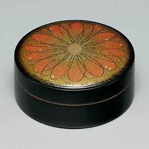 MA495 輪島塗 大徹造 田中貴司 流水金蒔絵 螺鈿入 手付花生 共箱 花器 輪島漆芸作家 田崎昭一郎・田中貴司 二人展 併催 輪島塗酒器