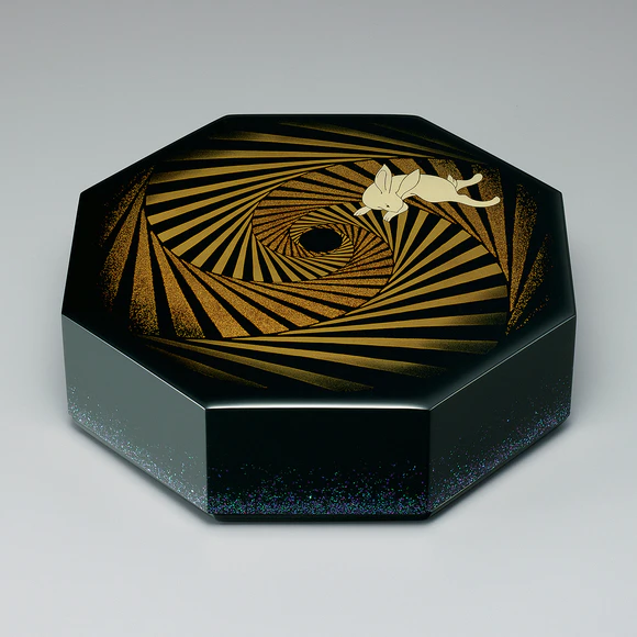 根付作家の名工正一造蒔絵箱入り 蒔絵箱「水の綾」(中室 惣一郎)｜ギャラリージャパン