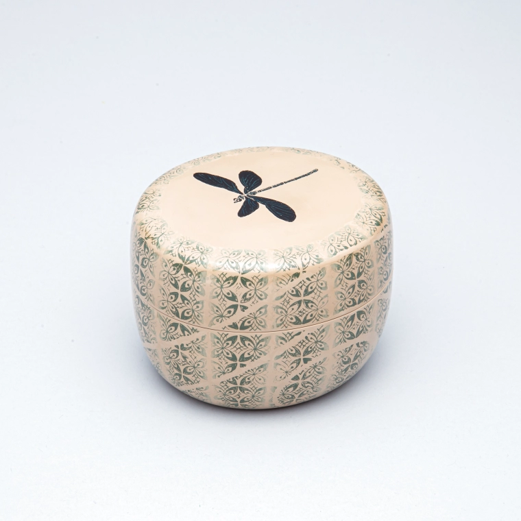 photo Tea Caddy with Rantai (Bamboo Body) and Kinma "Black-winged Damselfly"
