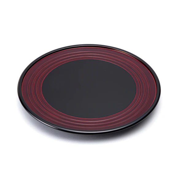 Plate with Kentai (Curved Wood), Tame-nuri Lacquer