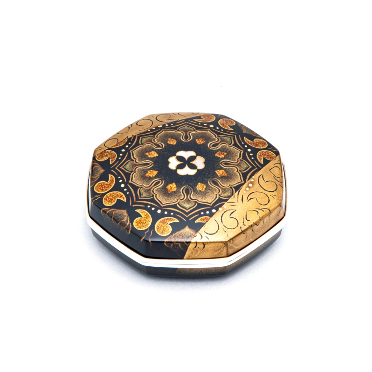 photo Incense Container with Jeweled Flower Design in Makie