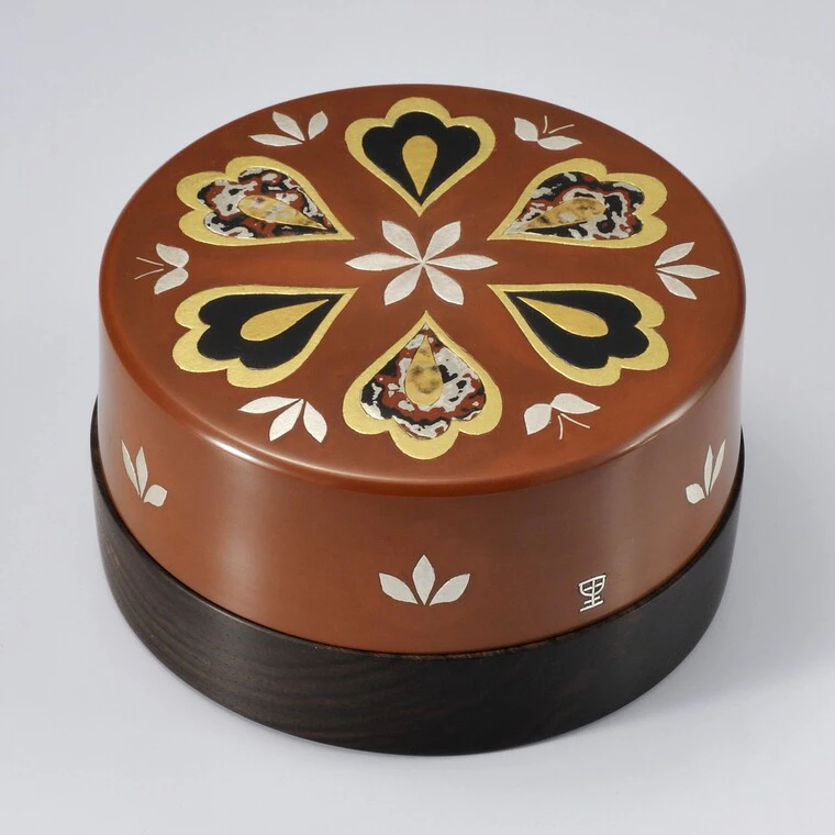 photo Covered Box with Flower Design in Inlay
