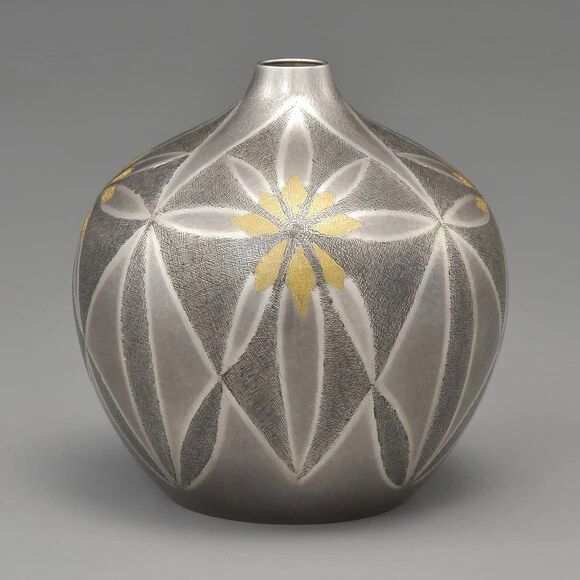 Silver Damascene Inlay Jar 