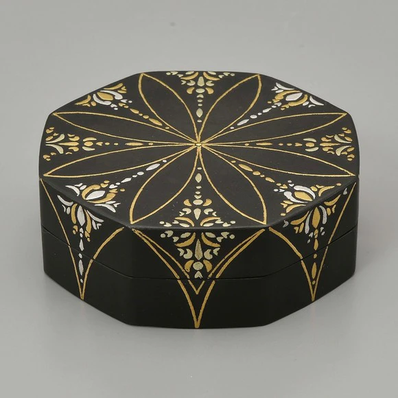 Octagonal Box in Damascene Inlay