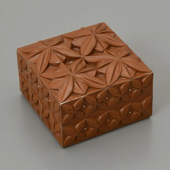 Copper Box with Hammer Worked Flower Design
