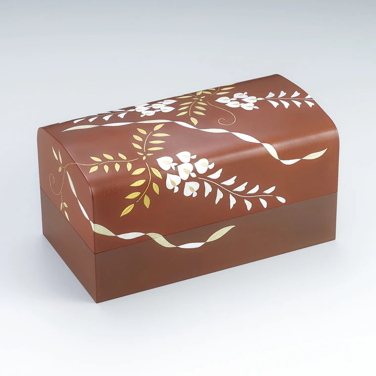 photo Copper Box with Wisteria Design in Inlay
