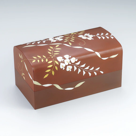 Copper Box with Wisteria Design in Inlay