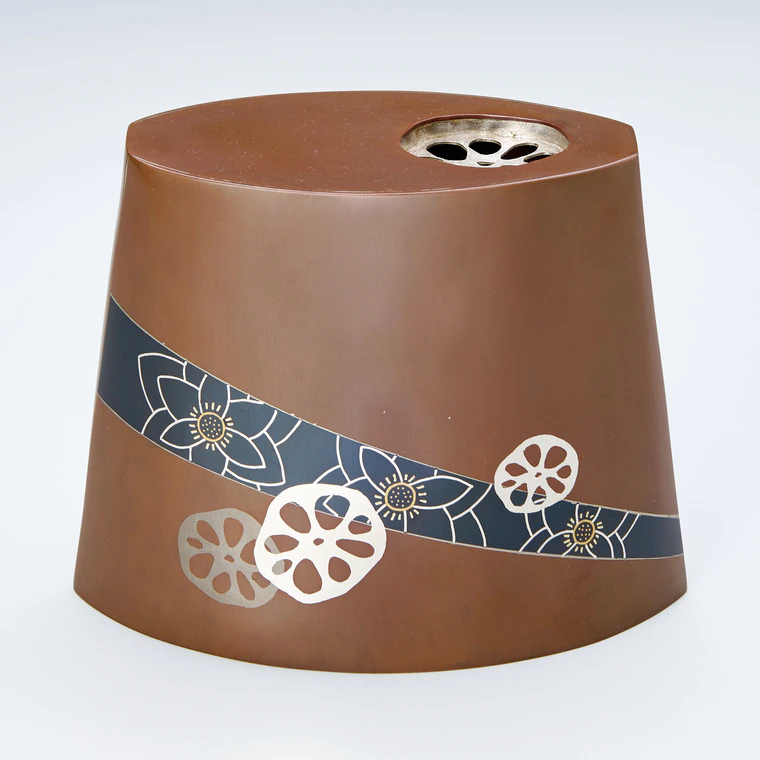 photo Copper Flower Vase with Inlay "Lotus"