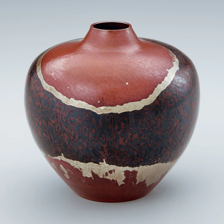 photo Flower Vessel with Design in Cutout Inlay