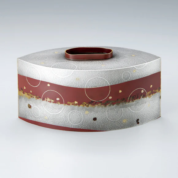 Flower Vessel with Stirred Design " Hazy Curtain of Flowers"