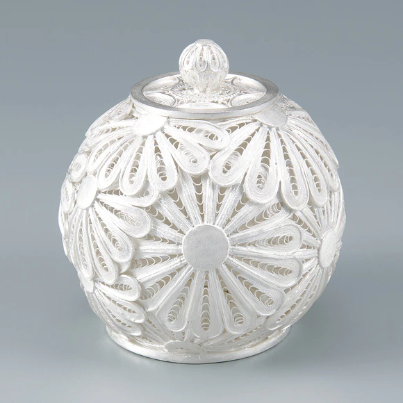 Incense Burner of Silver Wire "Ball"