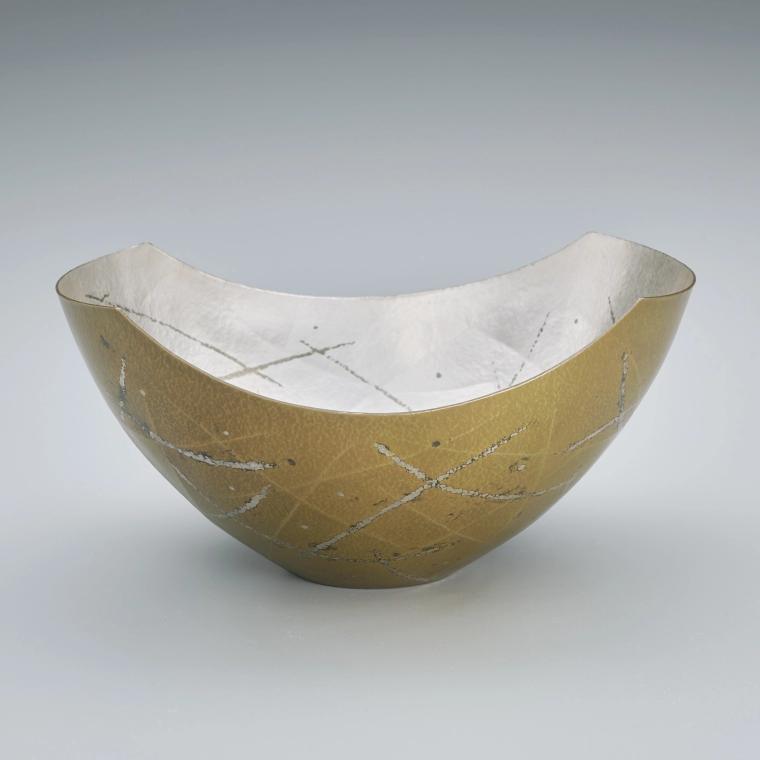 photo 鍛黄銅銀彩鉢