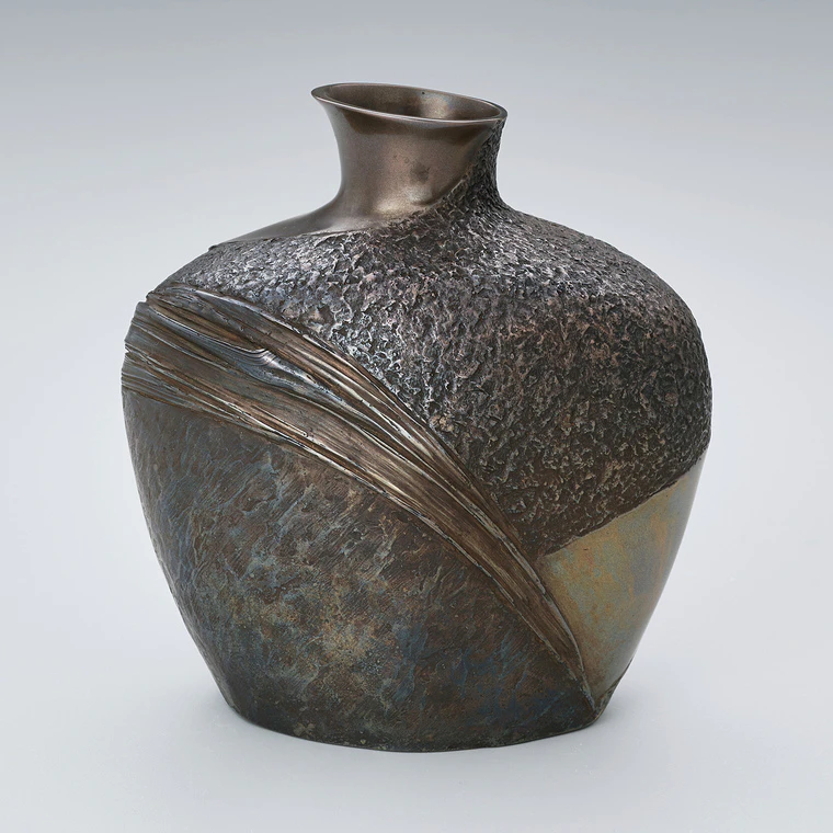 photo Copper Flower Vessel Cast in Lost Wax Casting Method