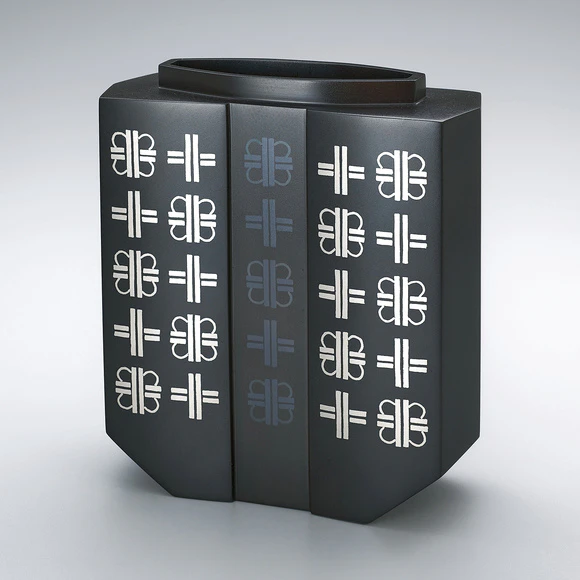Flower Vessel with Design in Inlay. “Interchange”