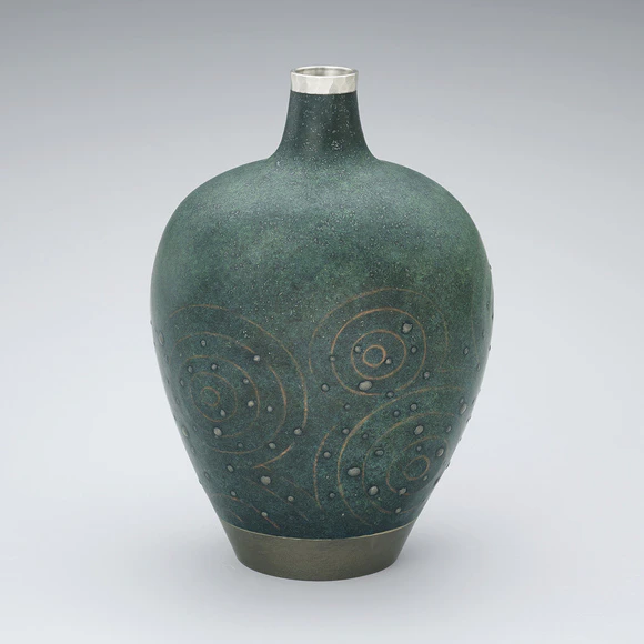 Forged Copper Flower Vase with Tin Lining 